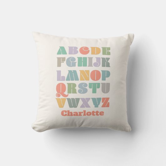 ABC Alphabet Personalisierte Throw Kissen (Vorderseite)