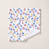 ABC Alphabet Red Yellow Blue Badhandtuch Set (Waschlappen)