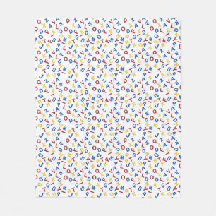 ABC Alphabet Red Yellow Blue Fleecedecke