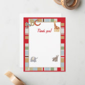 ABC Alphabet Soup Dschungel Danke für Ihre Anmerku Mitteilungskarte (Vorderseite/Rückseite Beispiel)