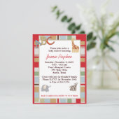 ABC Alphabet Suppe Stripte Babydusche Einladung (Stehend Vorderseite)