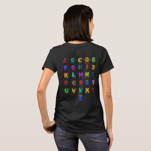 ABC-Alphabet T-Shirt (Schwarz voll)