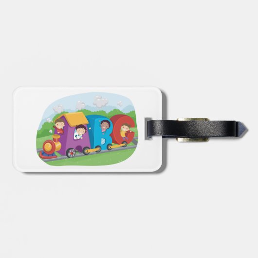 ABC Alphabet Zug mit Kindern Spaß Bildung Gepäckanhänger (Rückseite horizontal)