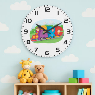 ABC Alphabet Zug mit Kindern Spaß Bildung Große Wanduhr