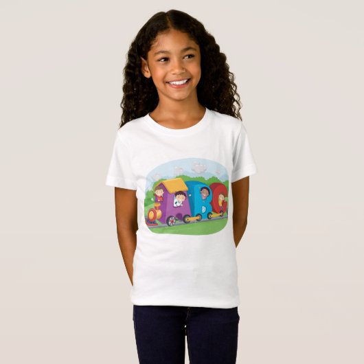 ABC Alphabet Zug mit Kindern Spaß Bildung T-Shirt (Vorne ganz)
