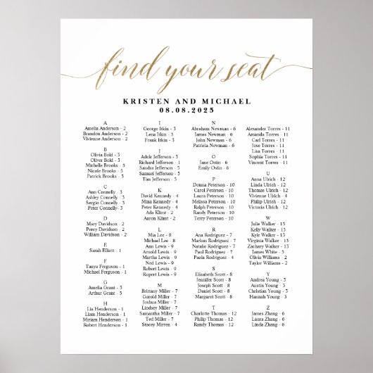 ABC Alphabetisches Sitzen finden Poster (Vorne)