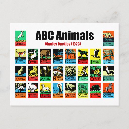 ABC Animals , Charles Buckles (1923) Postkarte (Vorderseite)