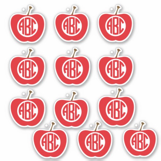 ABC Apple Stickers Aufkleber (Vorderseite)