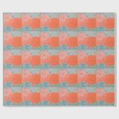 #ABC Art by Children, Pink Orange Pig Geschenkpapier (Flach)