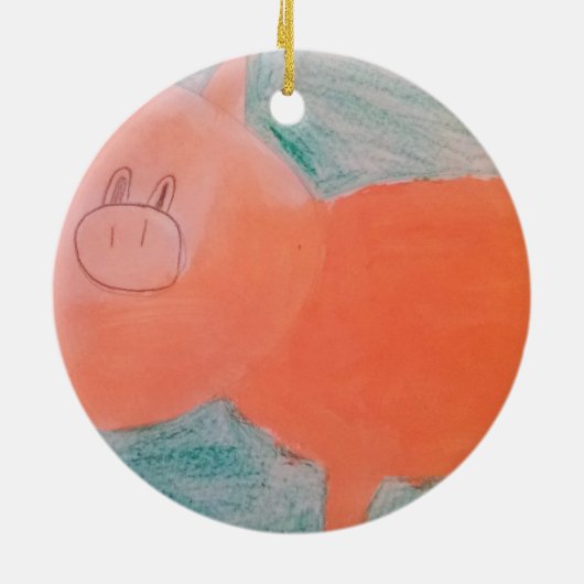 #ABC Art by Children, Pink Orange Pig Keramikornament (Hinten)