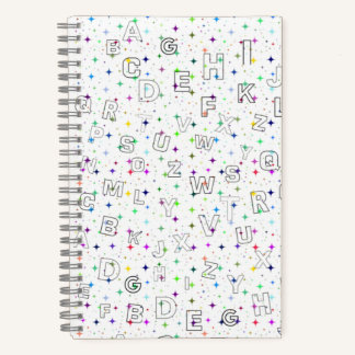 ABC auf Starry Background - Praxis (5.5"x8.5")  Notizblock