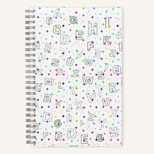 ABC auf Starry Background - Praxis (5.5"x8.5")  Notizblock (Vorderseite)