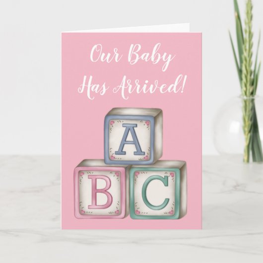 ABC Baby Blocks Grußkarte Karte (Vorderseite)
