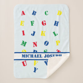 ABC Baby Boy Sherpa Blanket Sherpadecke