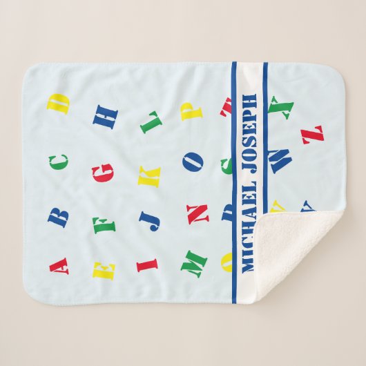 ABC Baby Boy Sherpa Blanket Sherpadecke (Vorderseite (Horizontal))