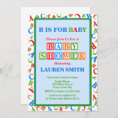 ABC Baby Dusche Einladung neutrale Babydusche (Vorne/Hinten)