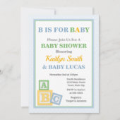 ABC Baby Dusche Einladung neutrale Babydusche (Vorderseite)