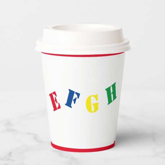 ABC Baby Dusche Pappbecher (Rückseite)