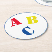 ABC Baby Dusche Runder Pappuntersetzer (Angewinkelt)