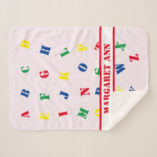ABC Baby Girl Sherpa Blanket Sherpadecke (Vorderseite (Horizontal))