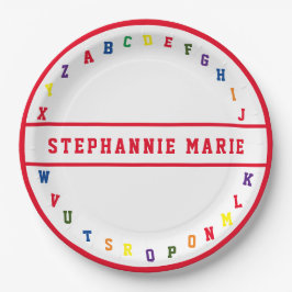 ABC Baby Shower Paper Plate Pappteller