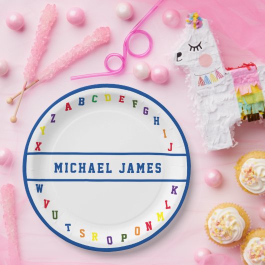 ABC Baby Shower Paper Plate Pappteller (Party)