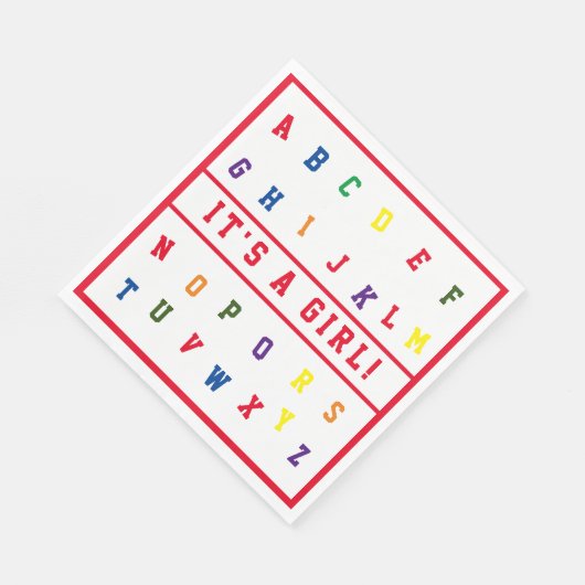 ABC Baby Showpaper Napkin Serviette (Ecke)