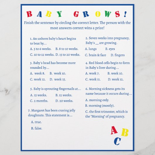 ABC "Baby wächst!" Flyer (Vorne)