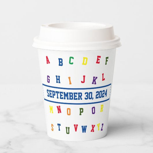 ABC Babydusche Papiertasse Pappbecher (Rückseite)