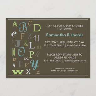 ABC-Babyparty-Einladung Einladung