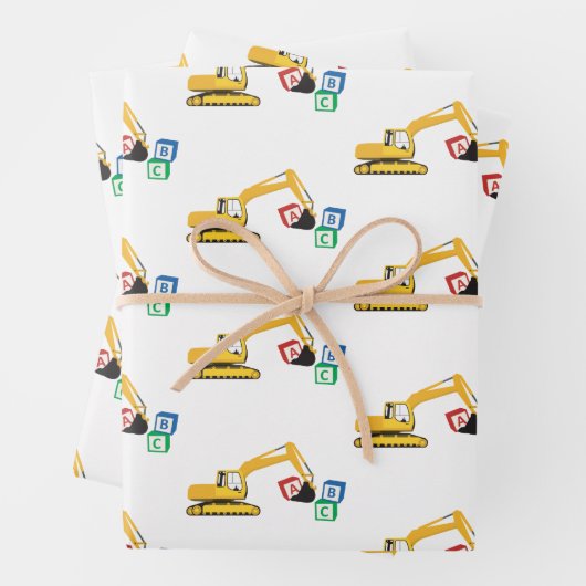 ABC Baggerbauwagen Geschenkpapier Set (Beispiel)