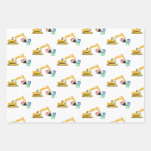ABC Baggerbauwagen Geschenkpapier Set (Vorderseite)