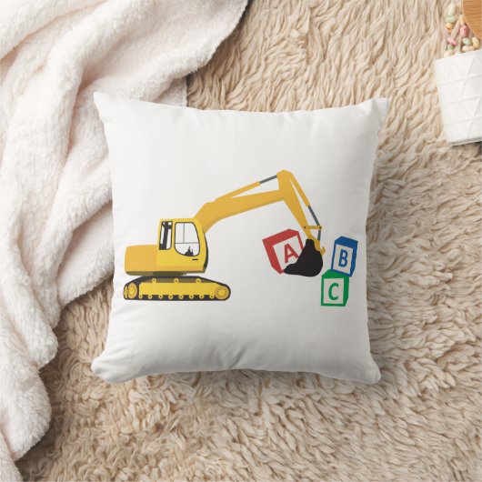 ABC Baggerbauwagen Kissen (Decke)