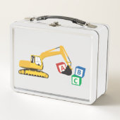 ABC Baggerbauwagen Metall Brotdose (Vorderseite)