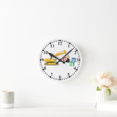 ABC Baggerbauwagen Runde Wanduhr (Zuhause)