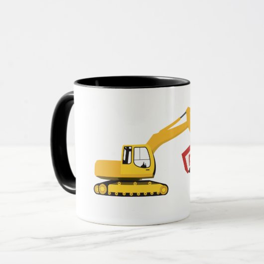 ABC Baggerbauwagen Tasse (Vorderseite Links)