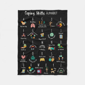 Abc Bewältigungsfähigkeiten Alphabet Selbstfürsorg Fleecedecke