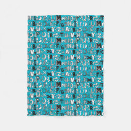 ABC blau Fleecedecke