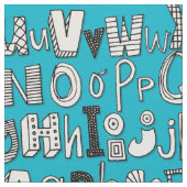 ABC blau Stoff (Nahaufnahme)