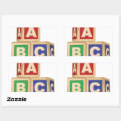 ABC-Blöcke Rechteckiger Aufkleber (Blatt)