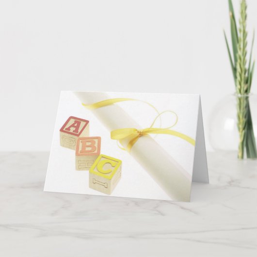ABC-Blöcke und Diploma-Abschluss-Karte Karte (Vorderseite)