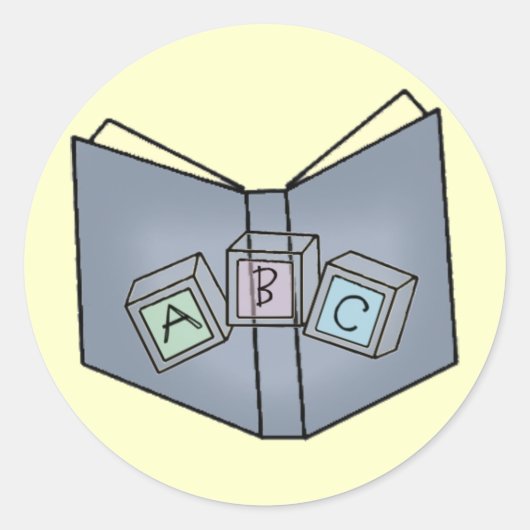 ABC blockiert Bücher-Spaß-Sticker Runder Aufkleber (Vorderseite)
