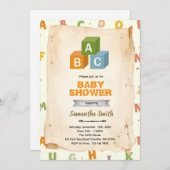 ABC Blocks party invitation Einladung (Vorne/Hinten)