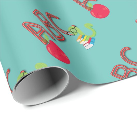 ABC Bookworm Geschenkpapier (Rolleneckpunkt)