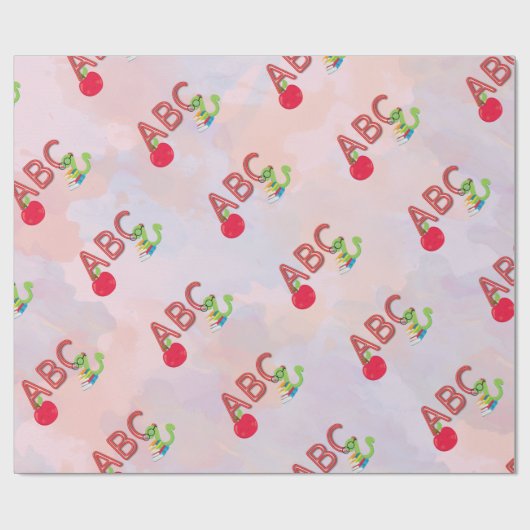 ABC Bookworm Muster Wrapping Paper Geschenkpapier (Flach)