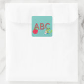ABC Bookworm Quadratischer Aufkleber (Tasche)