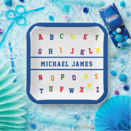 ABC Boy Baby Shower Paper Plate Pappteller