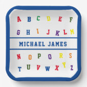 ABC Boy Baby Shower Paper Plate Pappteller (Vorderseite)