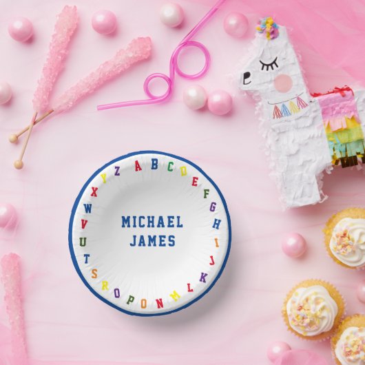 ABC Boy Baby Shower Pappteller (Party)