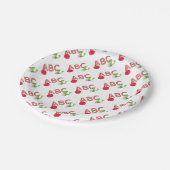 ABC-Bücherwurm Pappteller (Schrägansicht)